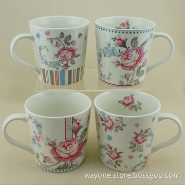 Fine China 570mL Mugs with Vintage Design, Ideal for Gifts and Promotions, Passed FDA